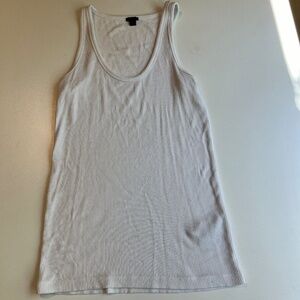 JCrew White Ribbed Tank Top